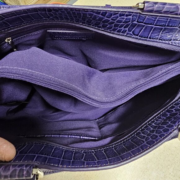 Etienne Aigner Purple Leather Croc Embossed Crossbody Bag Colorful Y2K - Picture 14 of 16